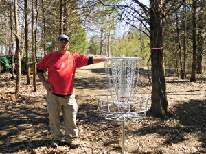 David McCormack during the installation of a new disc course in Park Hills Missouri